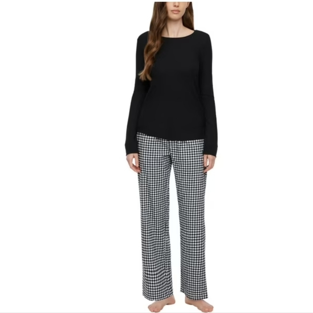 GAP  Long Sleeve Top with Checkered Pajama Pants
